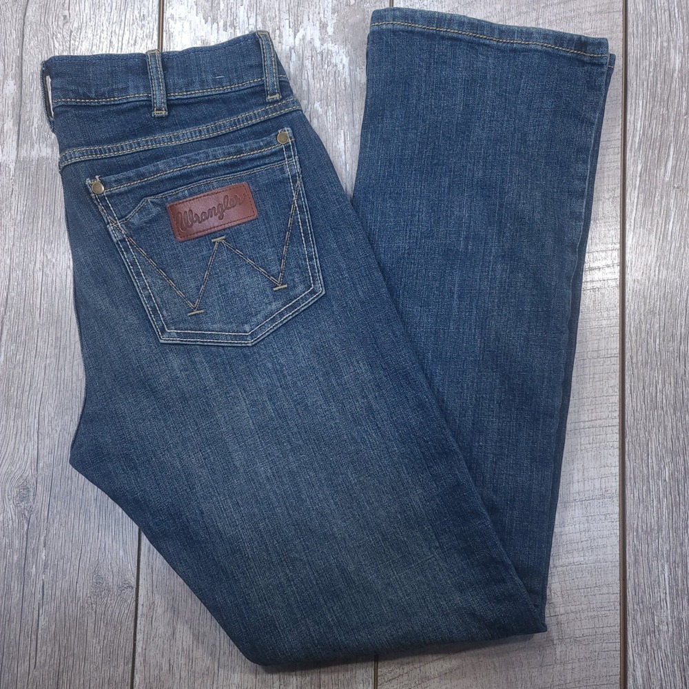 Wrangler Retro Jeans Mens 30x32 Blue Slim Bootcut Stretch Denim 10WLT77LY